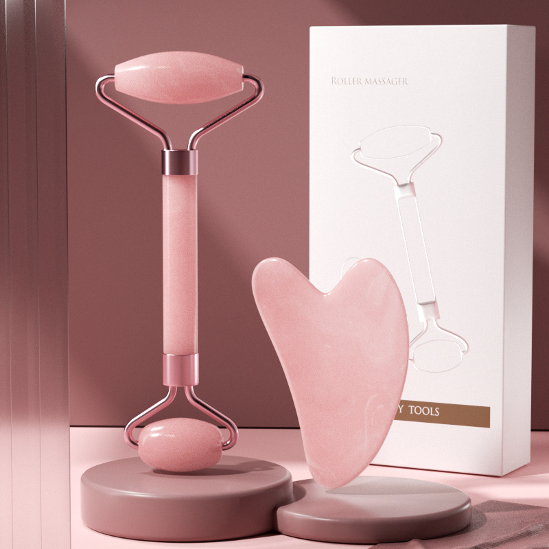 Skincare Glow - Dual Head Face Roller Pink Crystal