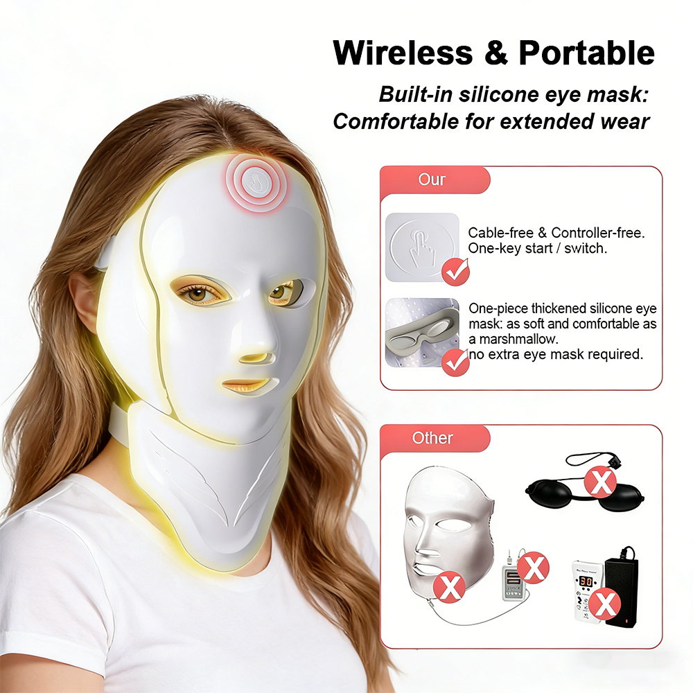Wireless 7 Colors LED Face Nec - đánh giá và giá Skincare Glow
