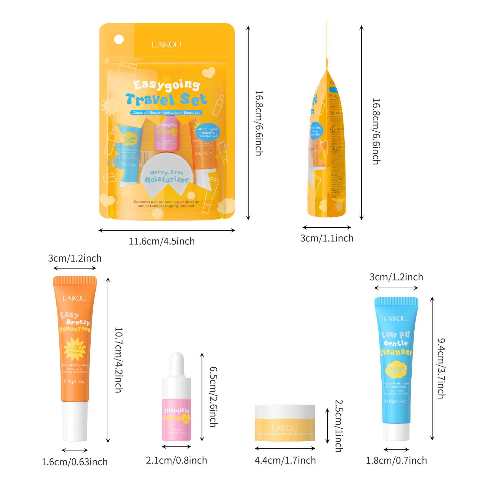 4PCS Laikou Ceramide Travel Su - đánh giá và giá Ceramide Moisturizer